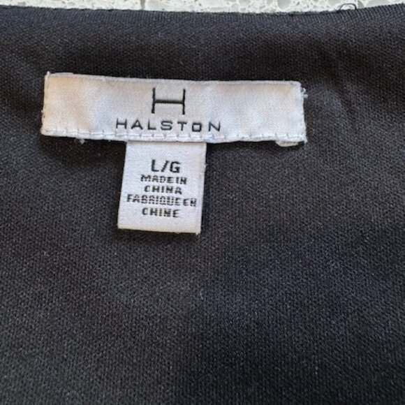 Halston Black and White Blouse, Size Large - Picture 4 of 7